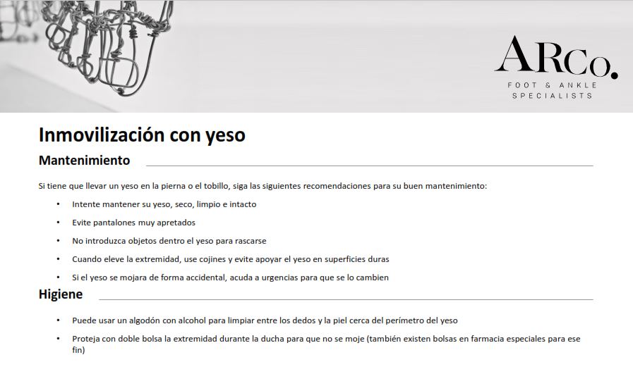Immobilització amb guix